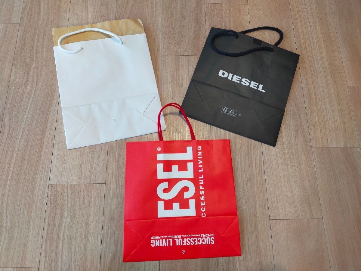 DIESEL ディーゼル ショッパー ショップ袋 紙袋 3枚セット 非売品 廃盤