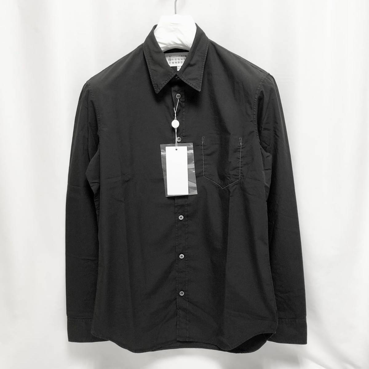 41 新品 メゾマルジェラ Memory of ポケット シャツ 黒 4ステッチ Y