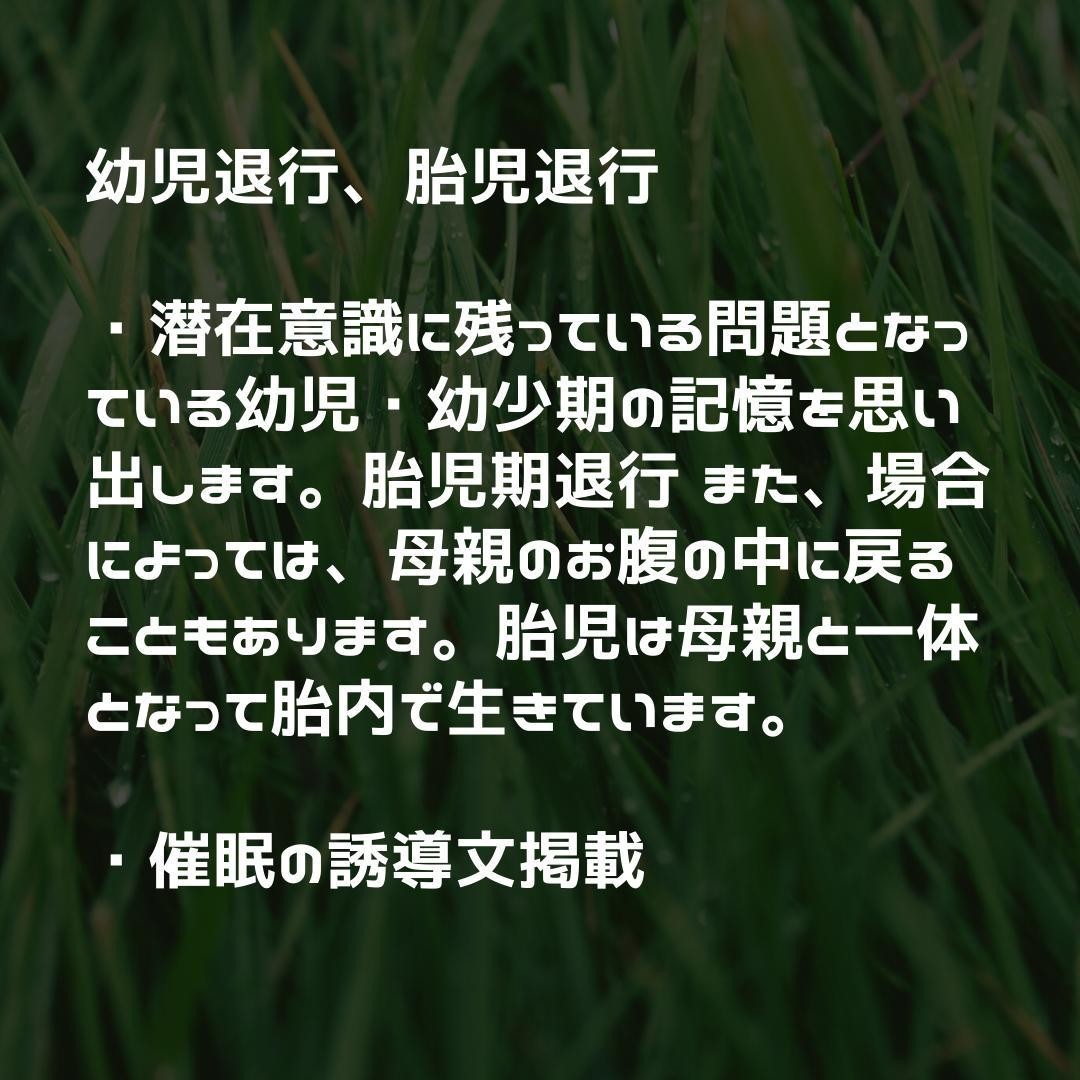 幼児退行・胎児退行催眠 +講習会text ヒプノセラピスト｜Yahoo!フリマ