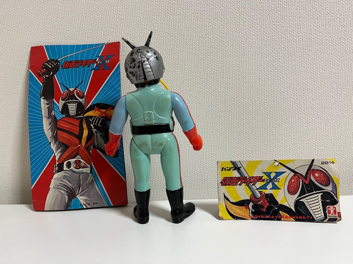 希少 当時物 旧バンダイ 仮面ライダーX ソフビ / ブルマァク ポピー
