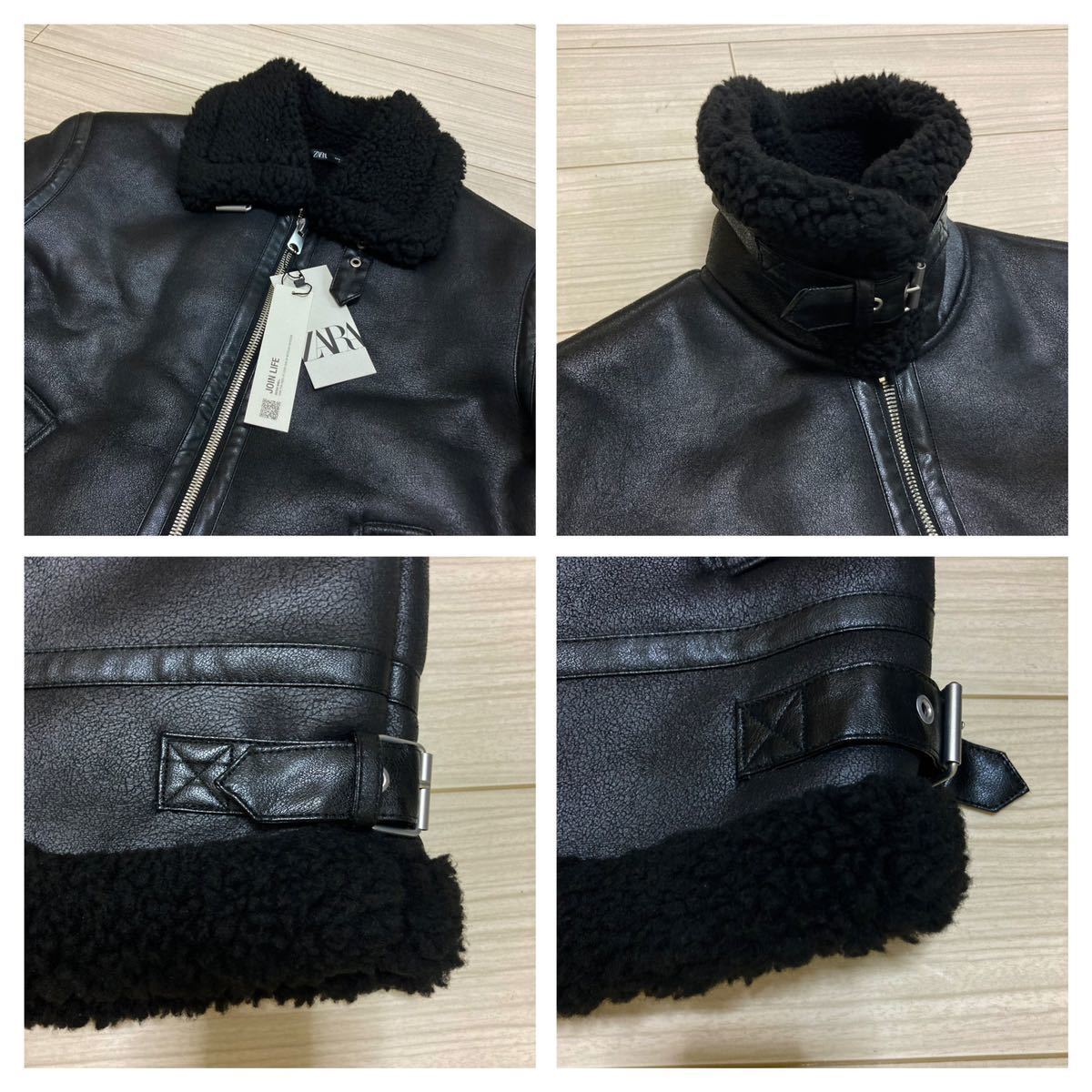 21aw 新品 ZARA ザラ エコ ムートン レザー B3 フライトジャケット S
