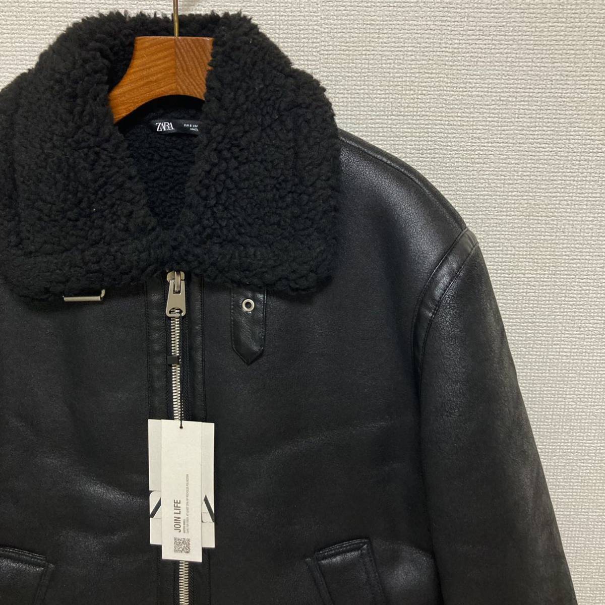 21aw 新品 ZARA ザラ エコ ムートン レザー B3 フライトジャケット S