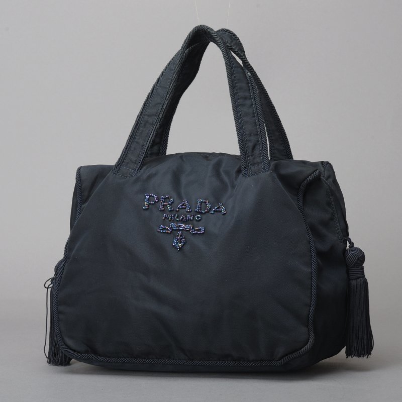 Yahoo!オークション - 1円 レア品 PRADA プラダ ビーズ刺繍 ハンドバッ