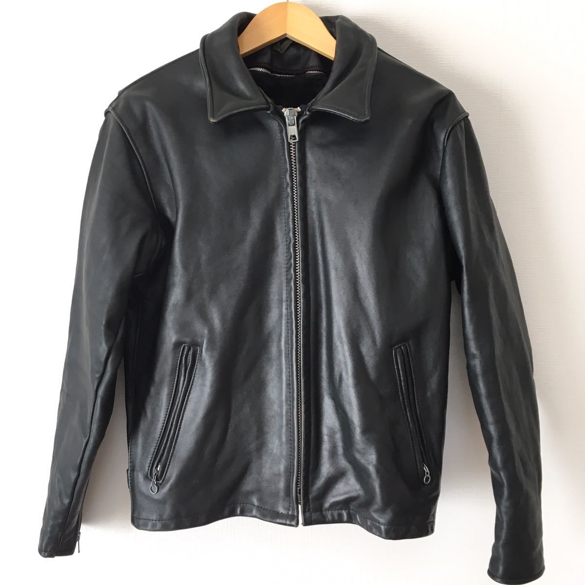 Schottショット 本革シングルライダースジャケット40 襟付き革ジャン