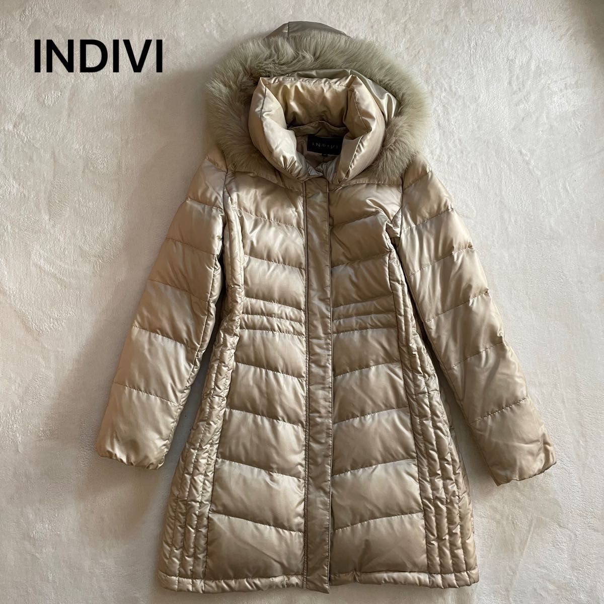 INDIVI インディヴィ ファー付きダウンコート ロングコート フォックス