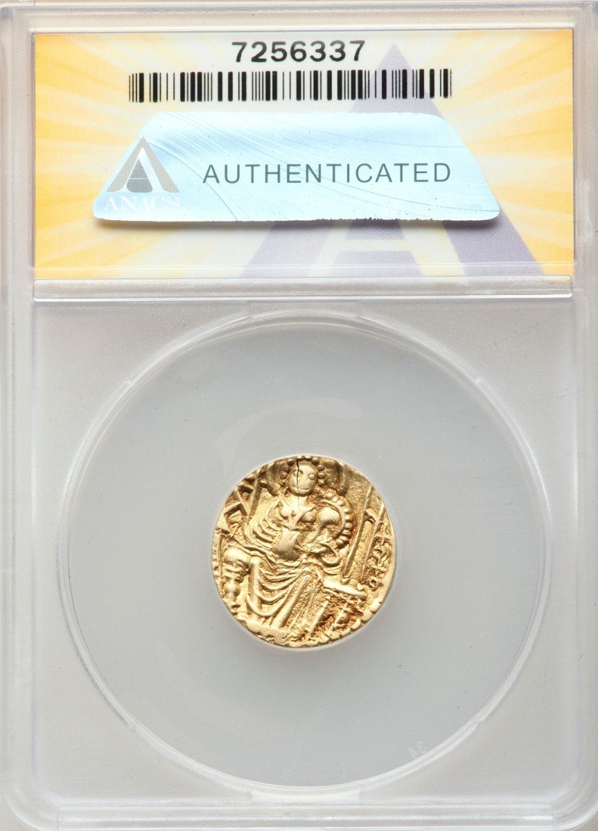 4世紀インド クシャナ朝 ディナール金貨 AU55 シャカ王 AD325-345年