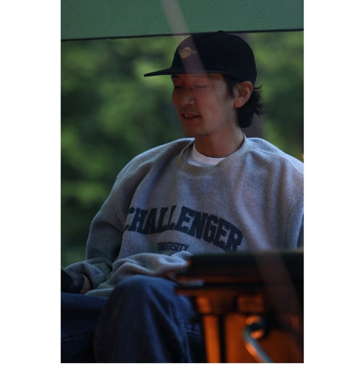 新品 完売品 L CHALLENGER COLLEGE LOGO C/N FLEECE（グレー)フリース