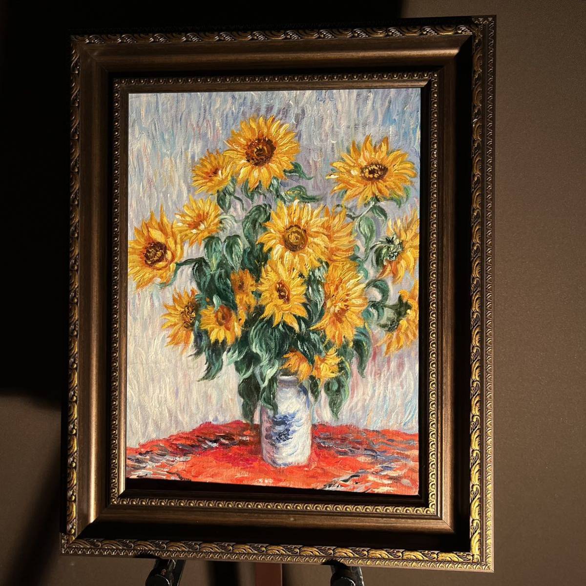秀作 手書き油絵 モネ ひまわり 額付 絵画 インテリア 油彩画｜Yahoo