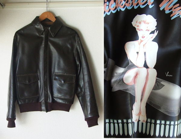 Yahoo!オークション - 38 VARGA GIRL ピンナップガール馬革A-2フライト