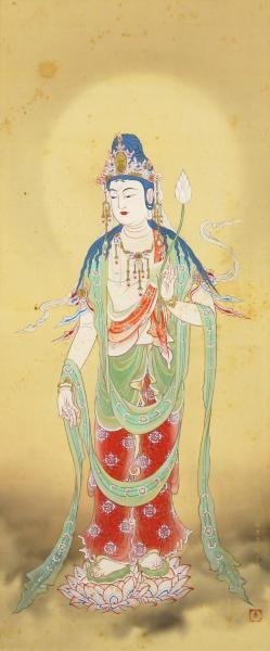 Yahoo!オークション - 【真作】【WISH】宮原柳僊「観世音菩薩像」日本