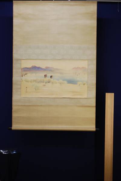 模写】/春草/大河放牛図/軸先紫檀/布袋屋掛軸HB-861