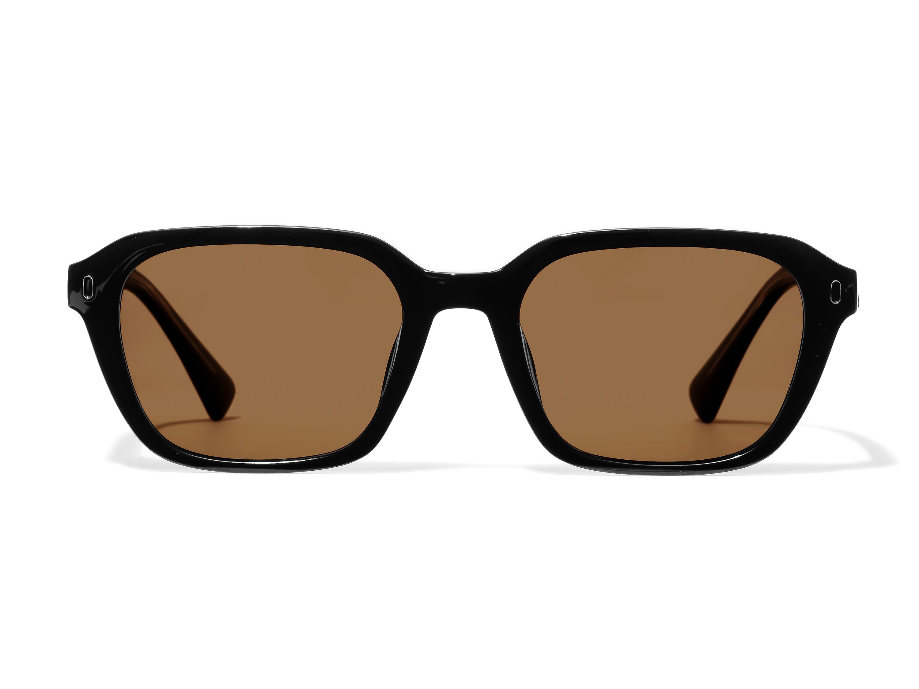 Rectangular Asian Fit and Polarized Sunglasses with Brown Lenses
