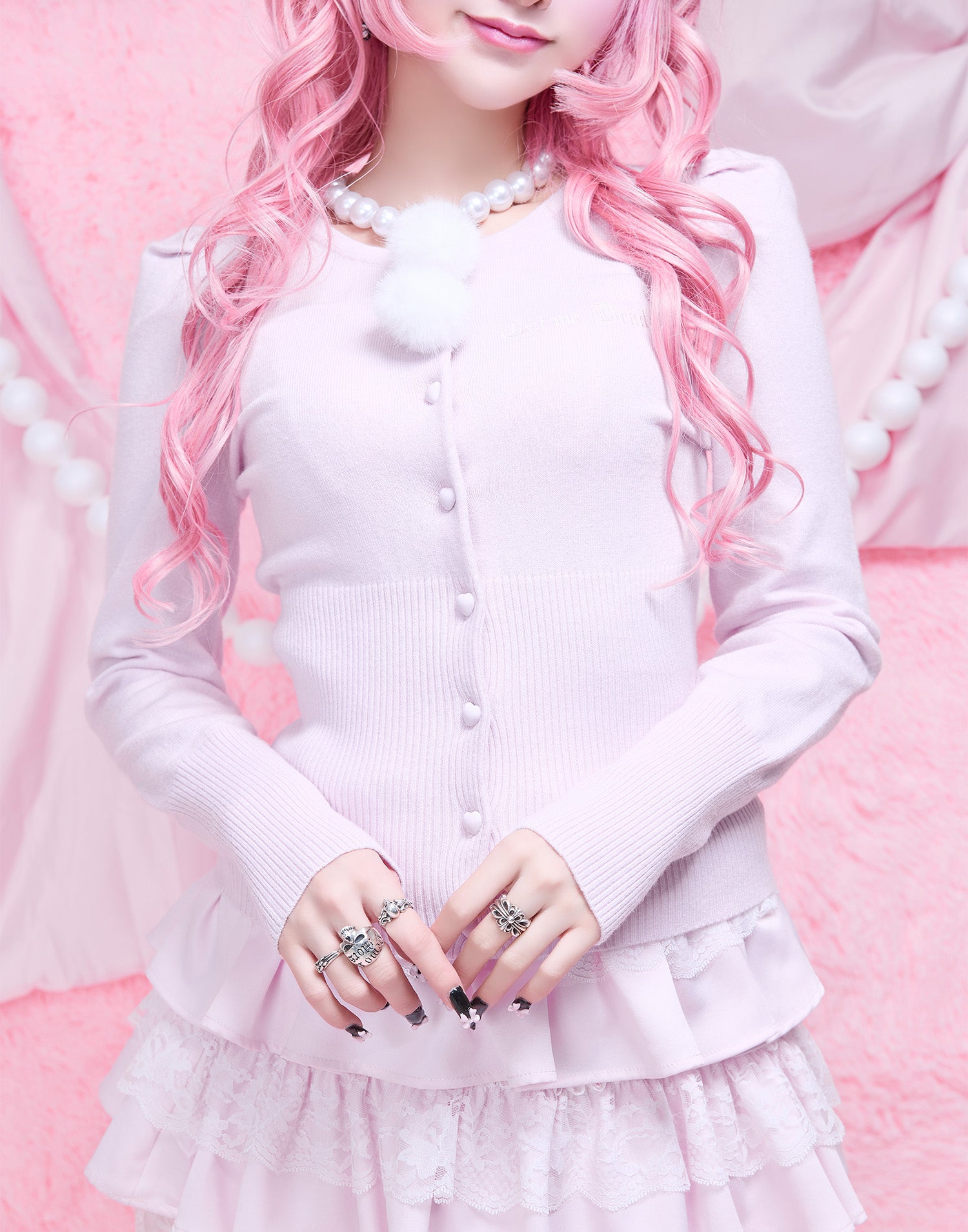 トップス AVENCHUMU frill zip tops pink Tops – AVENCHUMU