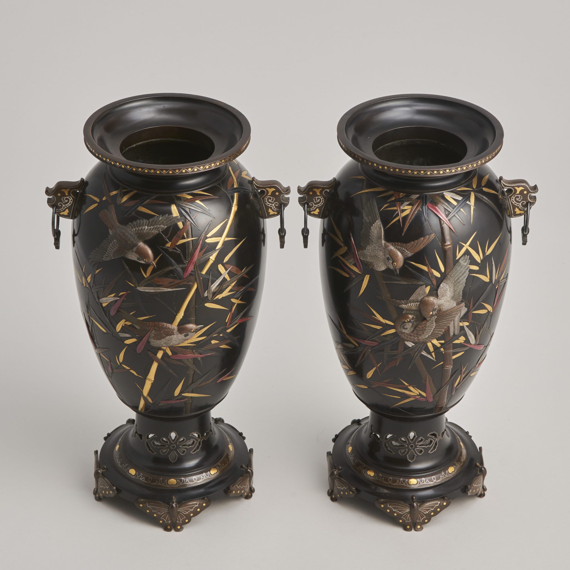 A Pair of Multi-Metal Japanese Bronze Vases | Kevin Page