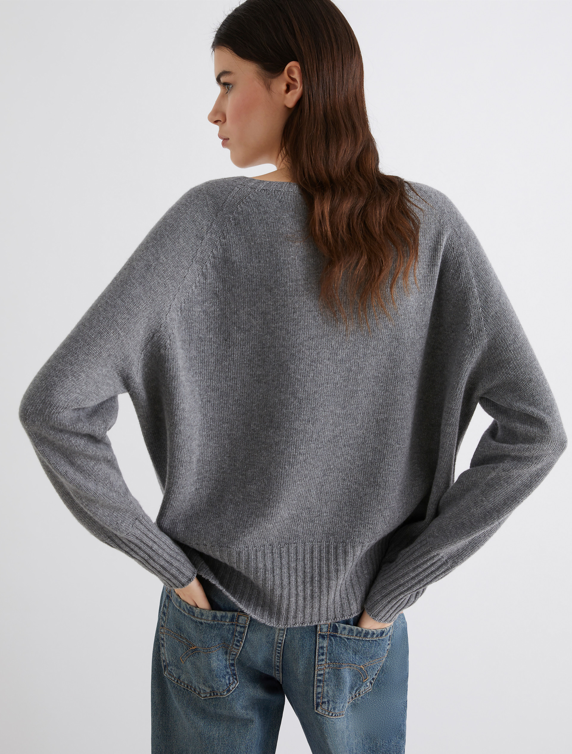 Oversized cashmere-blend sweater, medium grey | Marella