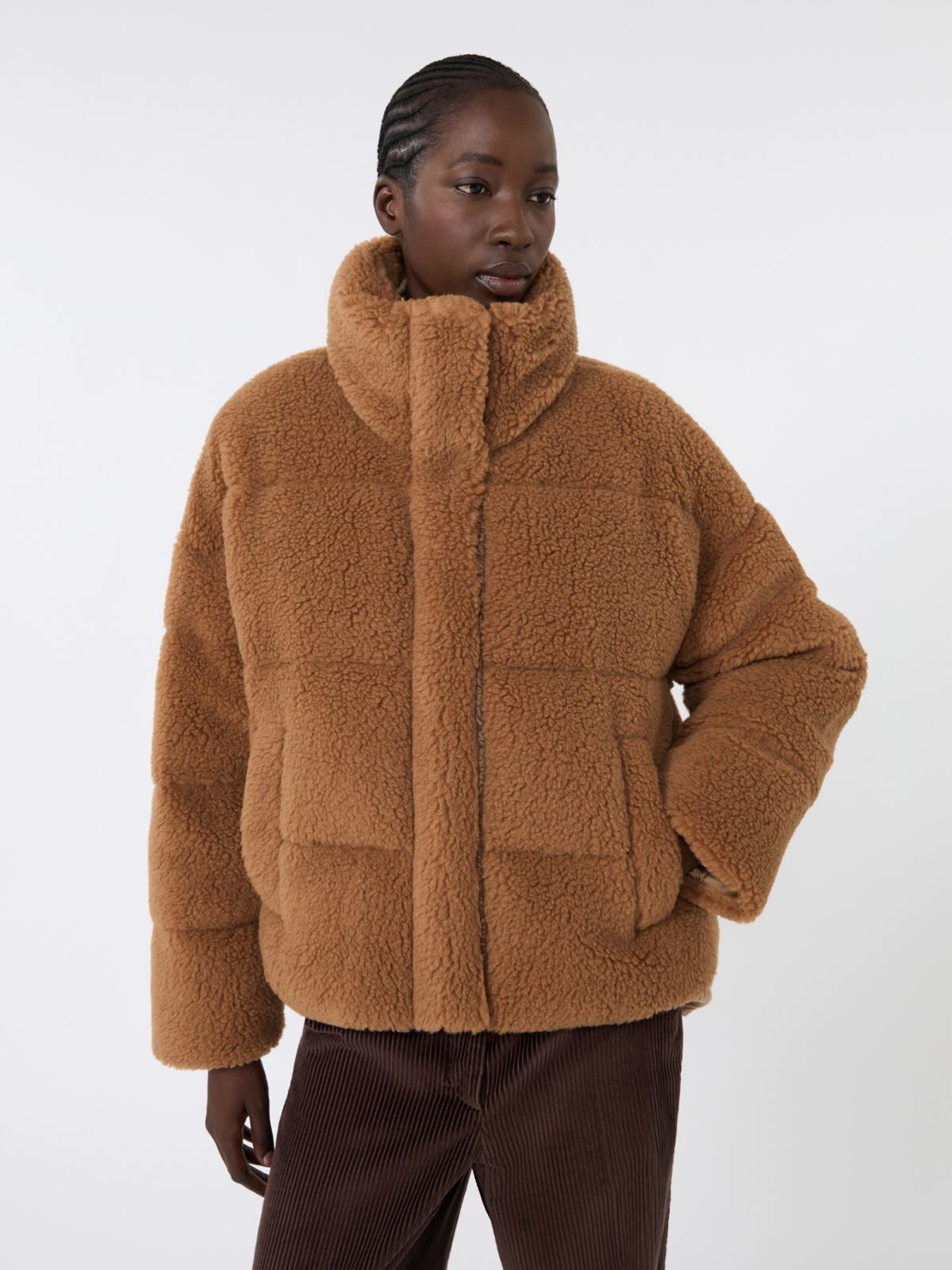 Cropped wool down jacket, camel | Weekend Max Mara