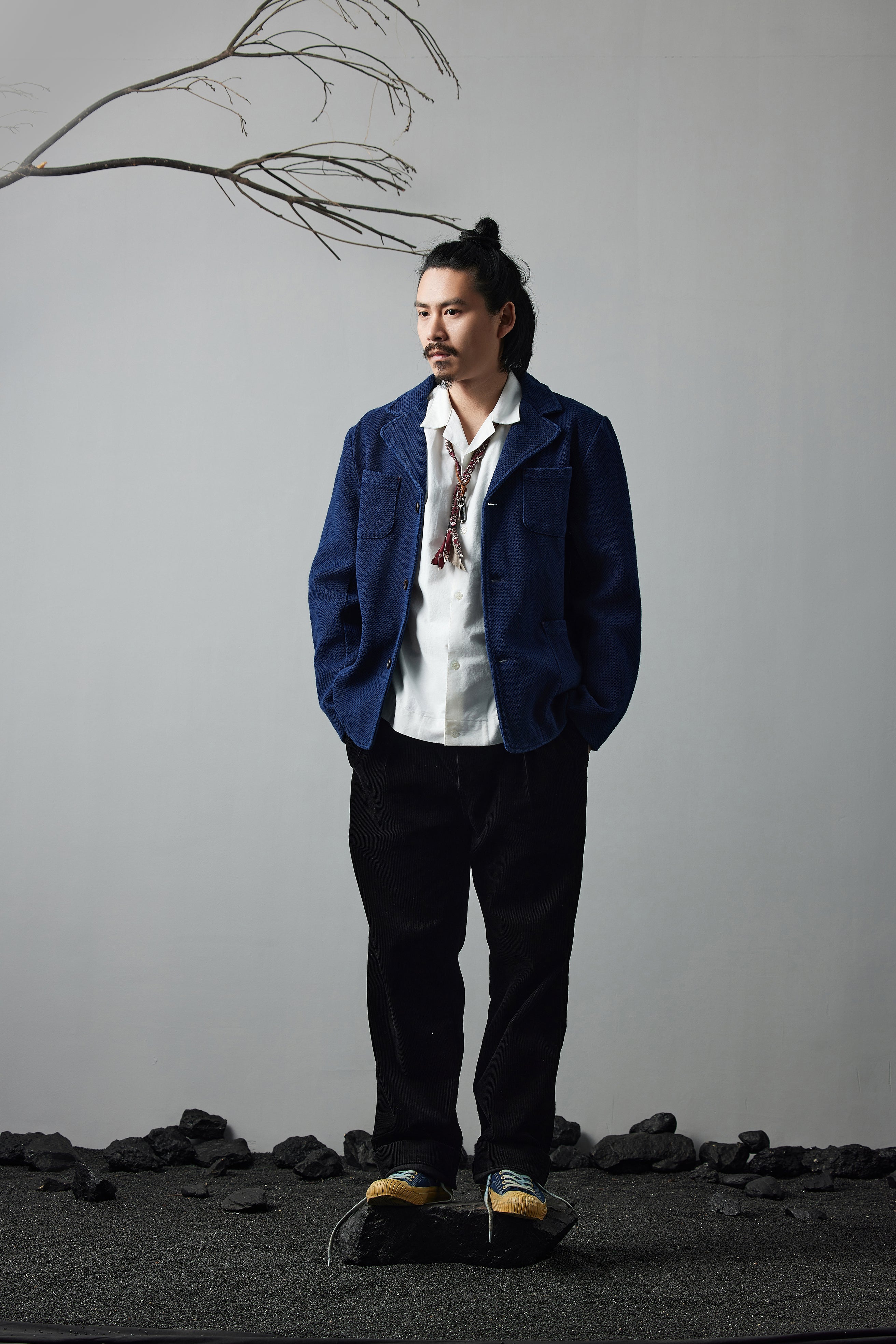 藍染フランス人職人刺し子ジャケット – Badbowl