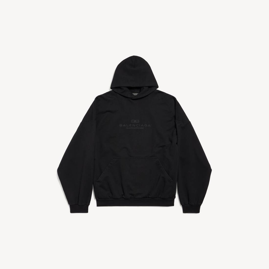 Men's Bb Garderobe Hoodie Large Fit in Black | Balenciaga US