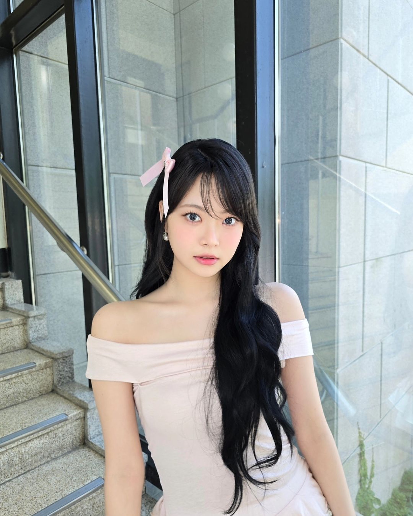 ☆LE SSERAFIM ウンチェ 着用！！【VVV】[SET] Satin Mid Ribbon Hair