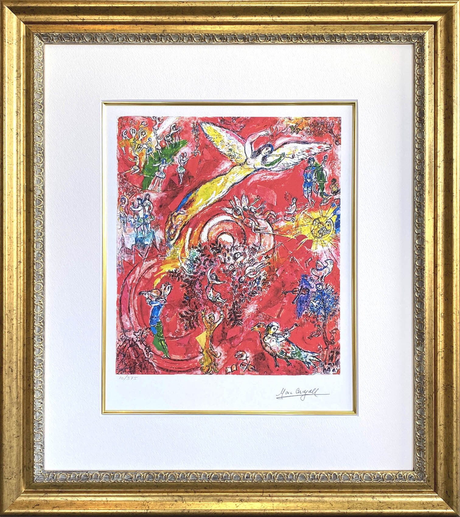 マルク シャガール絵画「音楽の勝利」額縁4色選択可能 作品証明書 展示