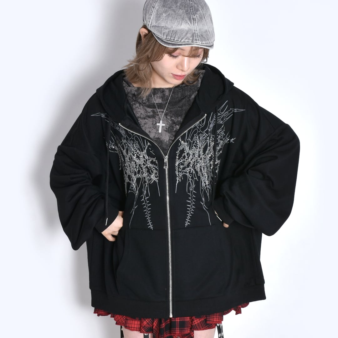 ラインストーン トライバルZIPパーカー | VOLCAN&APHRODITE