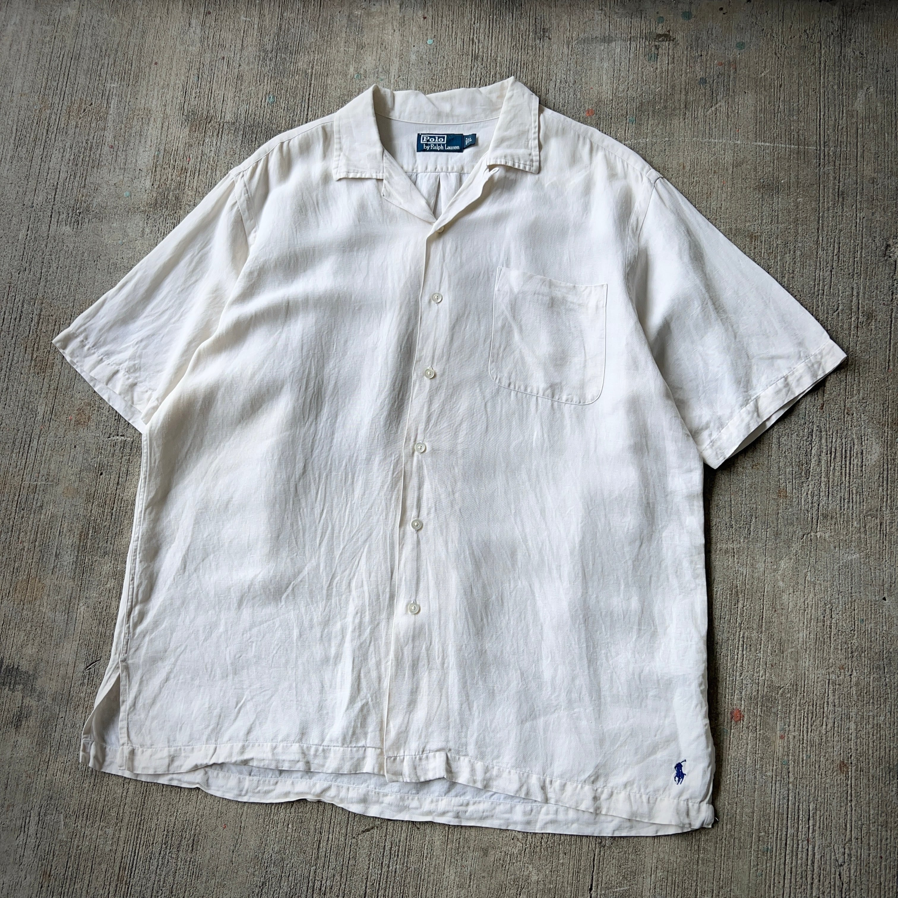 90's~ Polo by Ralph Lauren Silk×Linen S/S Shirt ポロラルフローレン