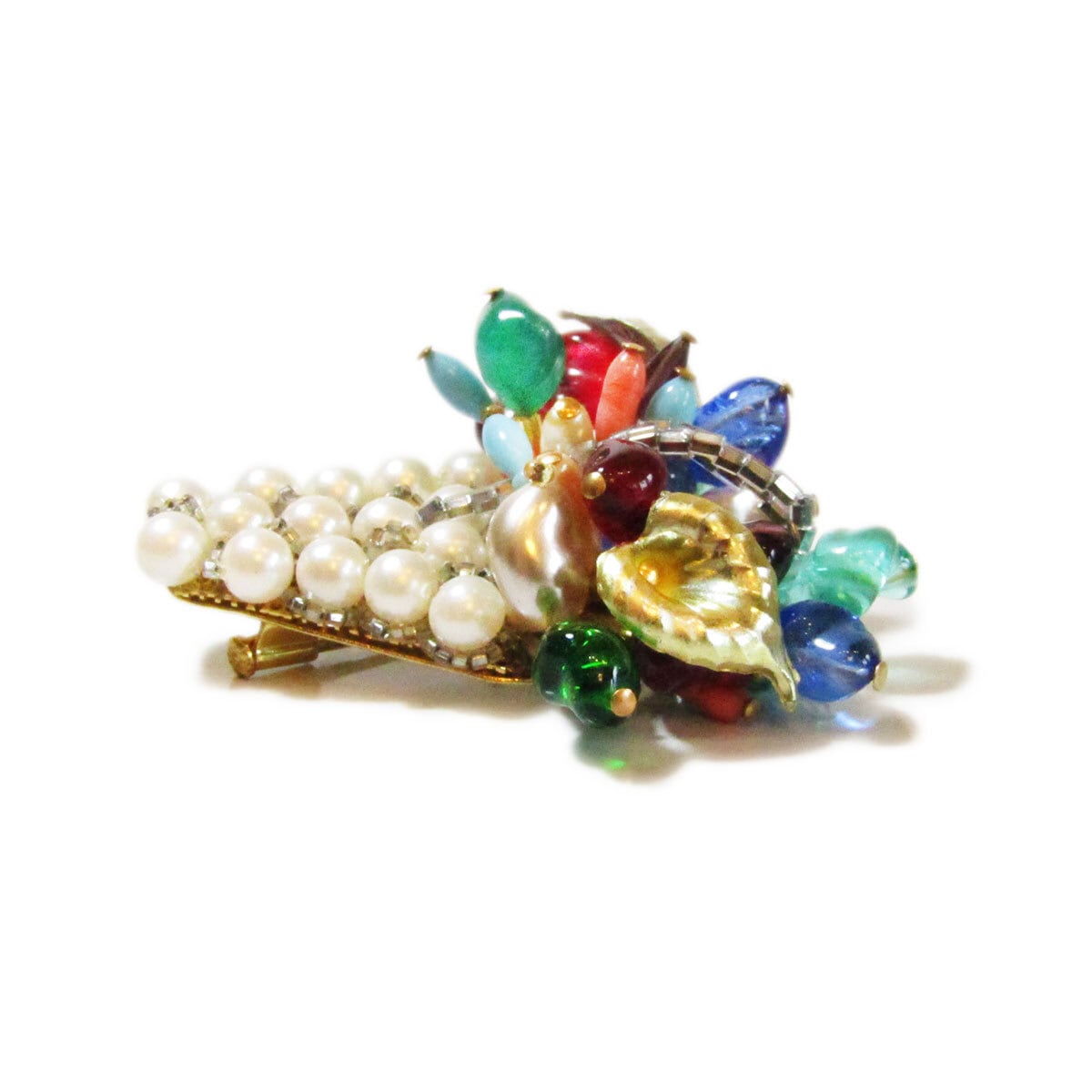 美品 Ornella オルネラ パールブローチ イタリア コスチューム