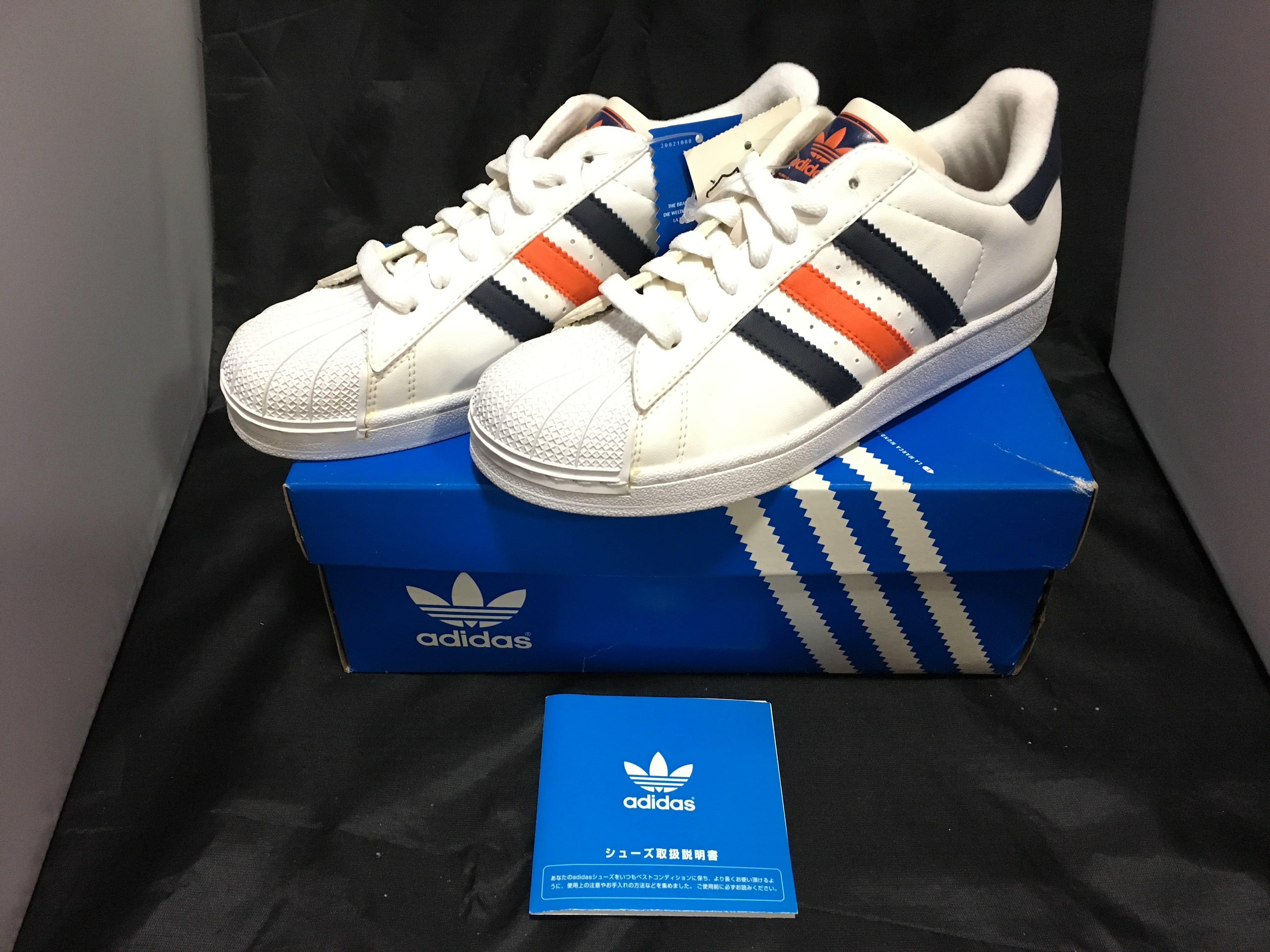 adidas（アディダス） スーパースター 2 SYN K 23cm ホワイト/オレンジ