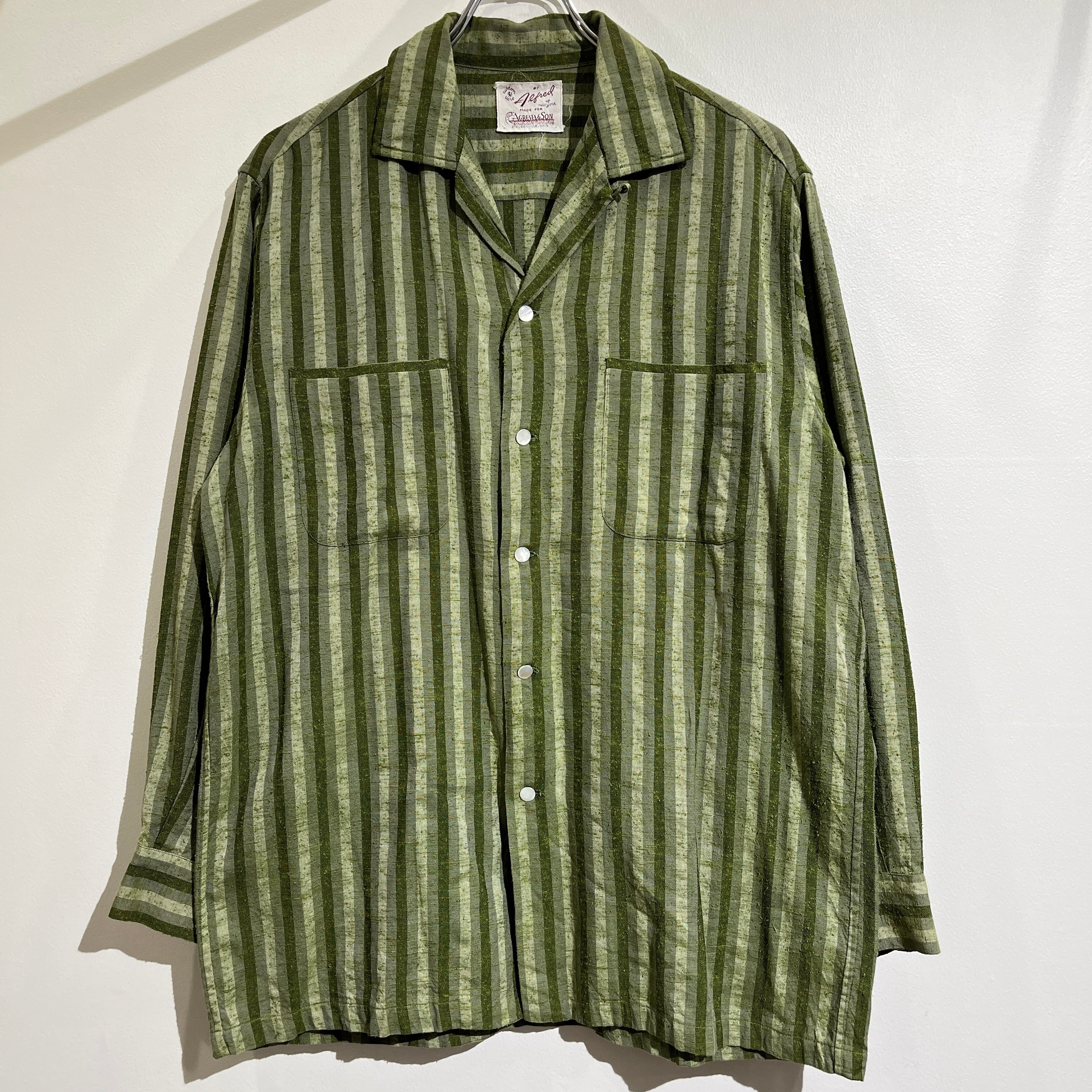 60s vintage Springfoot ウール 開襟シャツ カスリ 60s vintage