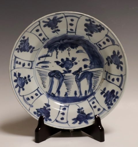 古染付芙蓉手樹下鹿図七寸皿 5客 | 賢祥堂 うつわ店