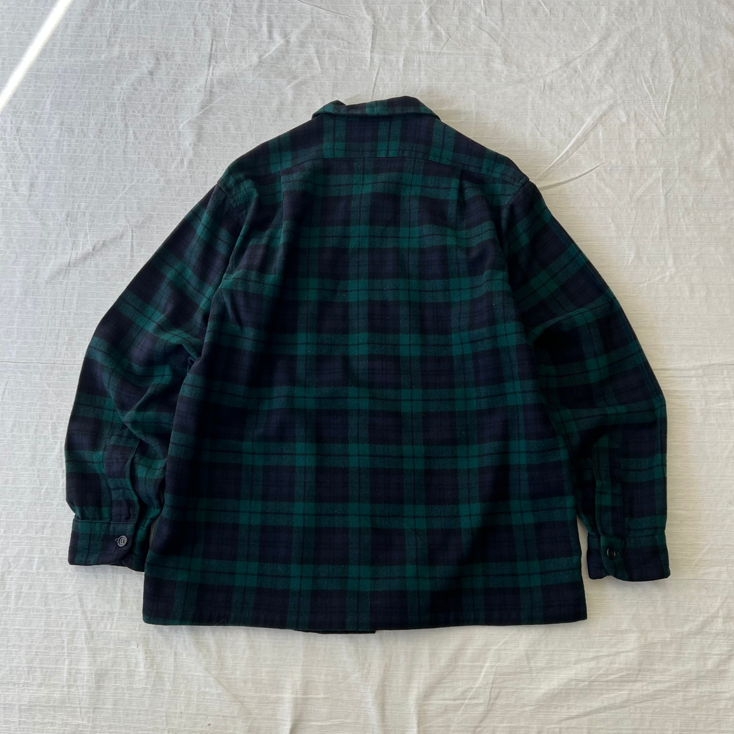 60's USA製 Pendleton ウールボードシャツ メンズL グリーン系