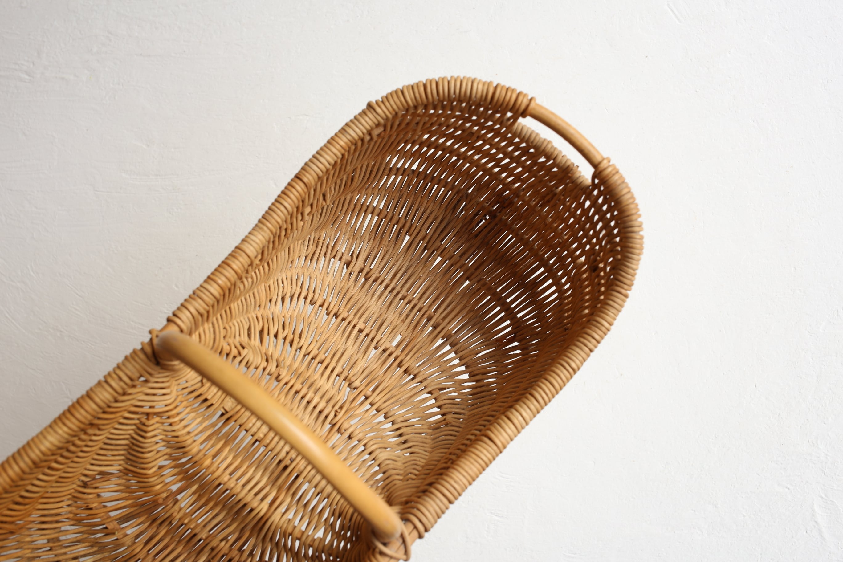 フランス アンティーク ヴィンテージ ピーナッツ型パニエ バスケット N