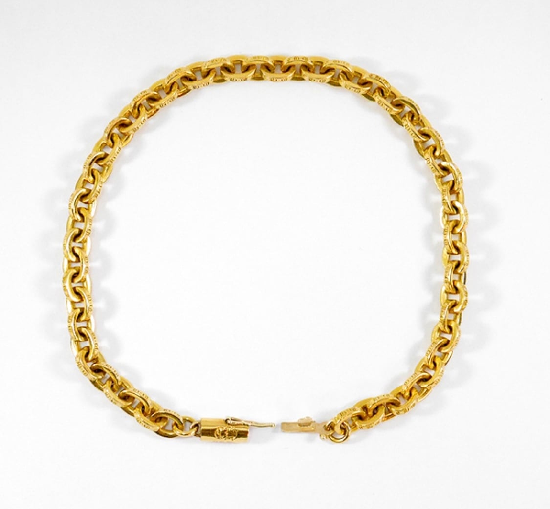 CHROME HEARTS クロムハーツ 22K ペーパーチェーン ブレスレット 8