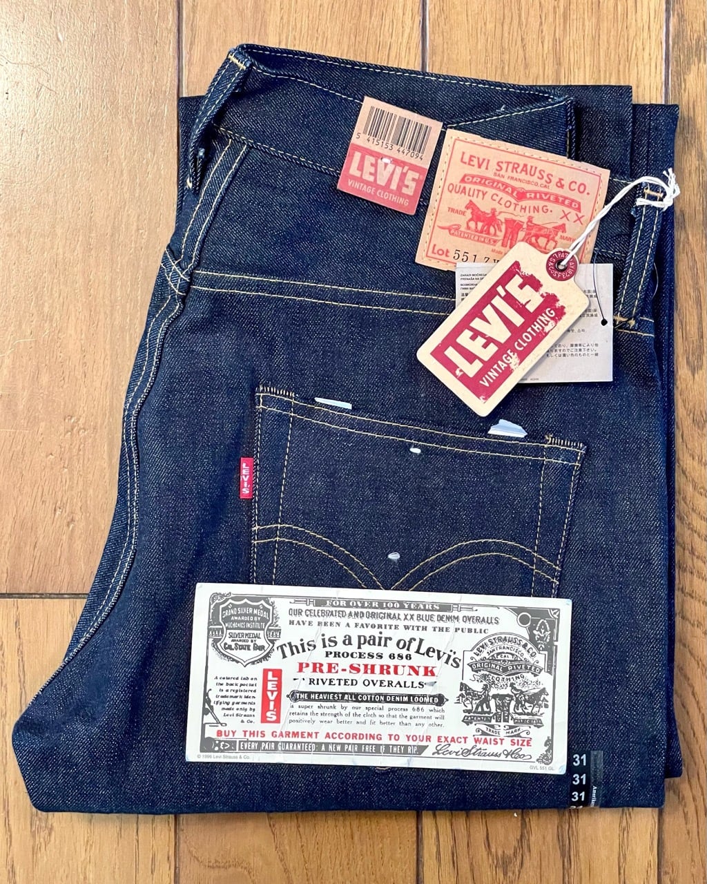 NOS(デッド品) LVC(米国製)551ZXX 1962年モデル W31-L34 | Room Style
