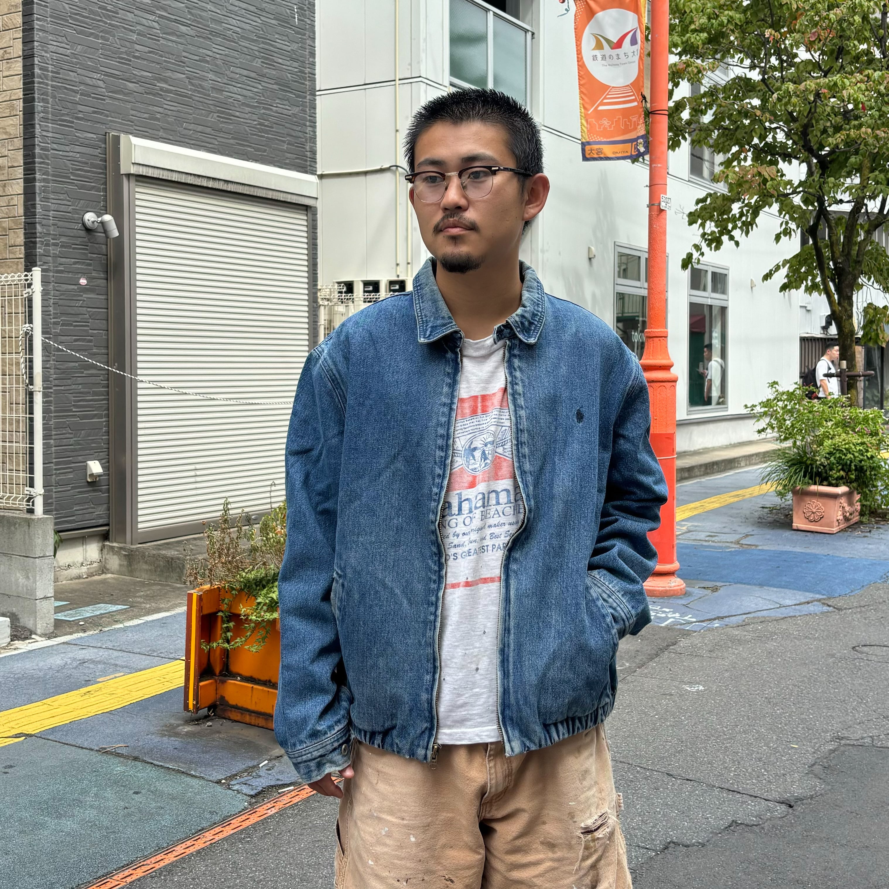 90's Polo Ralph Lauren Denim Swing Top 裏地付き L / ポロ・ラルフ