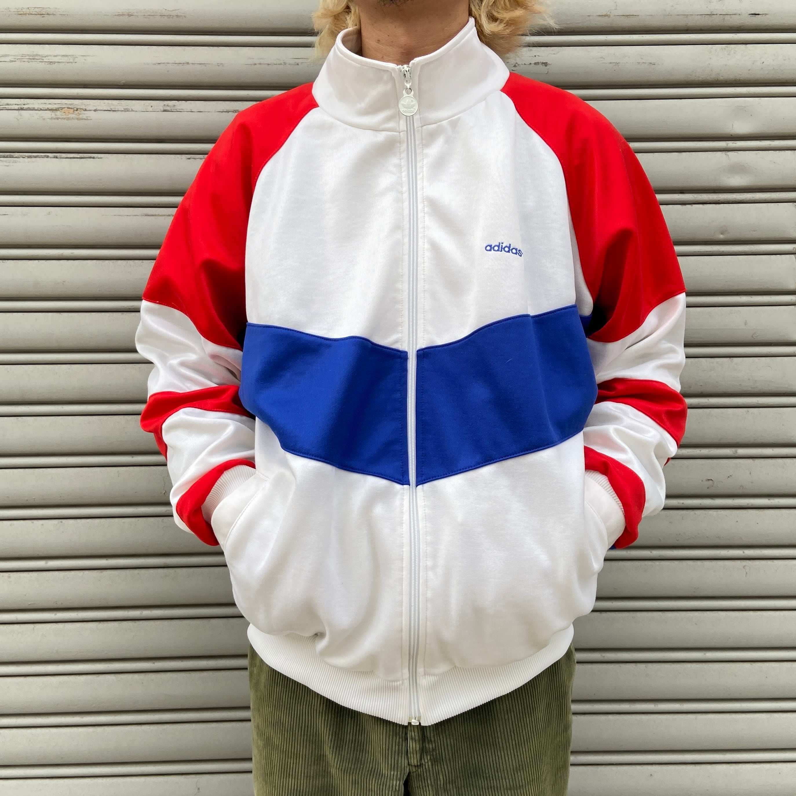 80s adidas アディダス トラックジャケット ジャージ トリコカラー L