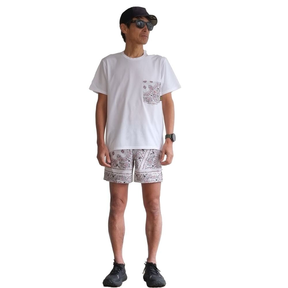 XSサイズのみ ranor（ラナー）PA-BANDANA MIDDLE SHORTS -WHITE メンズ