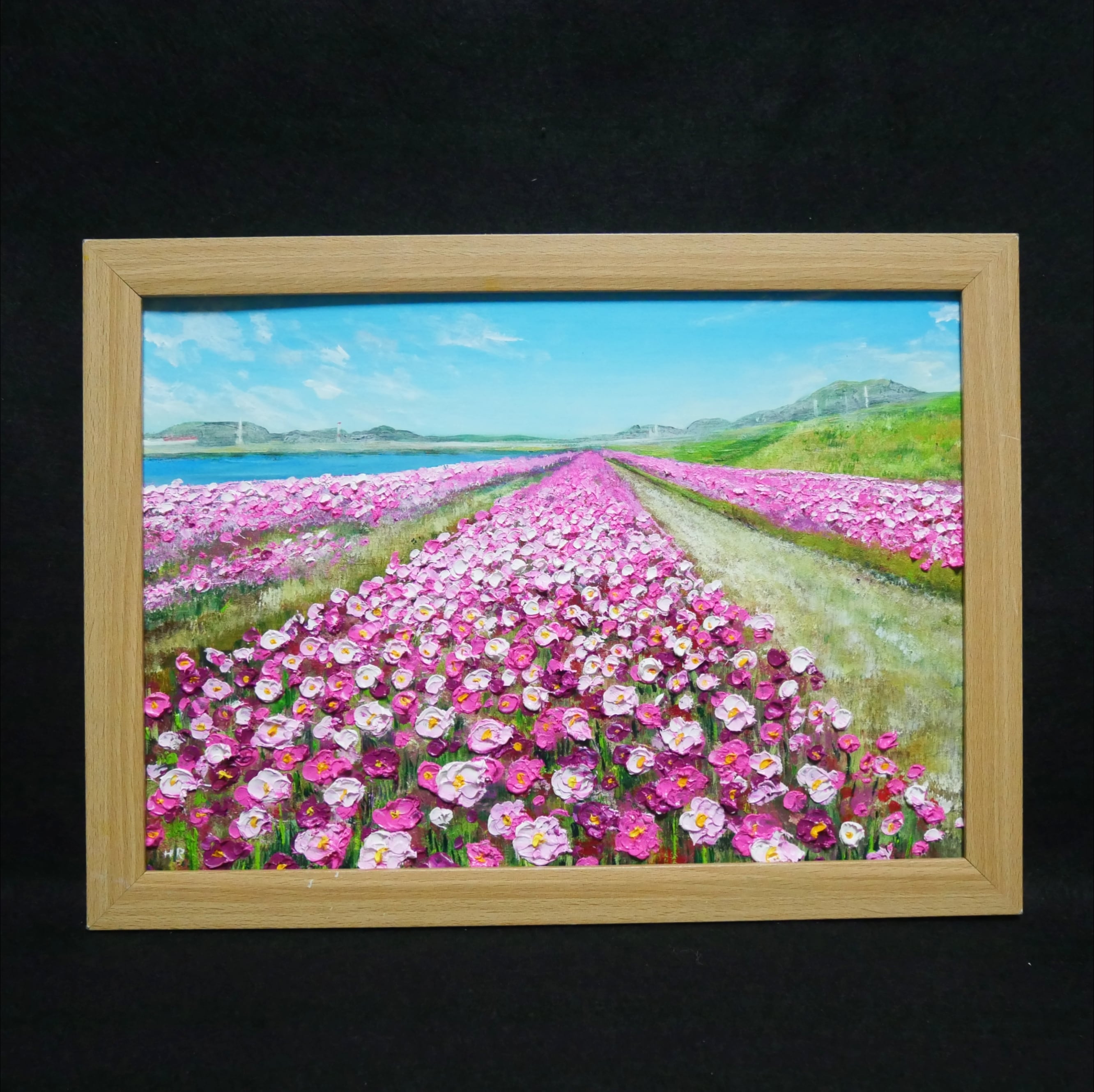 油絵 油彩 油彩画 絵 絵画 【水巻町コスモス園】 | HIROSHI1990