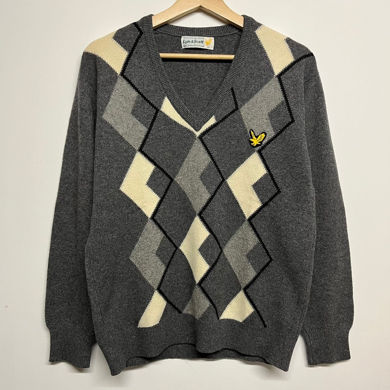 70's Lyle & Scott ライルアンドスコット アーガイル Vネック カシミア