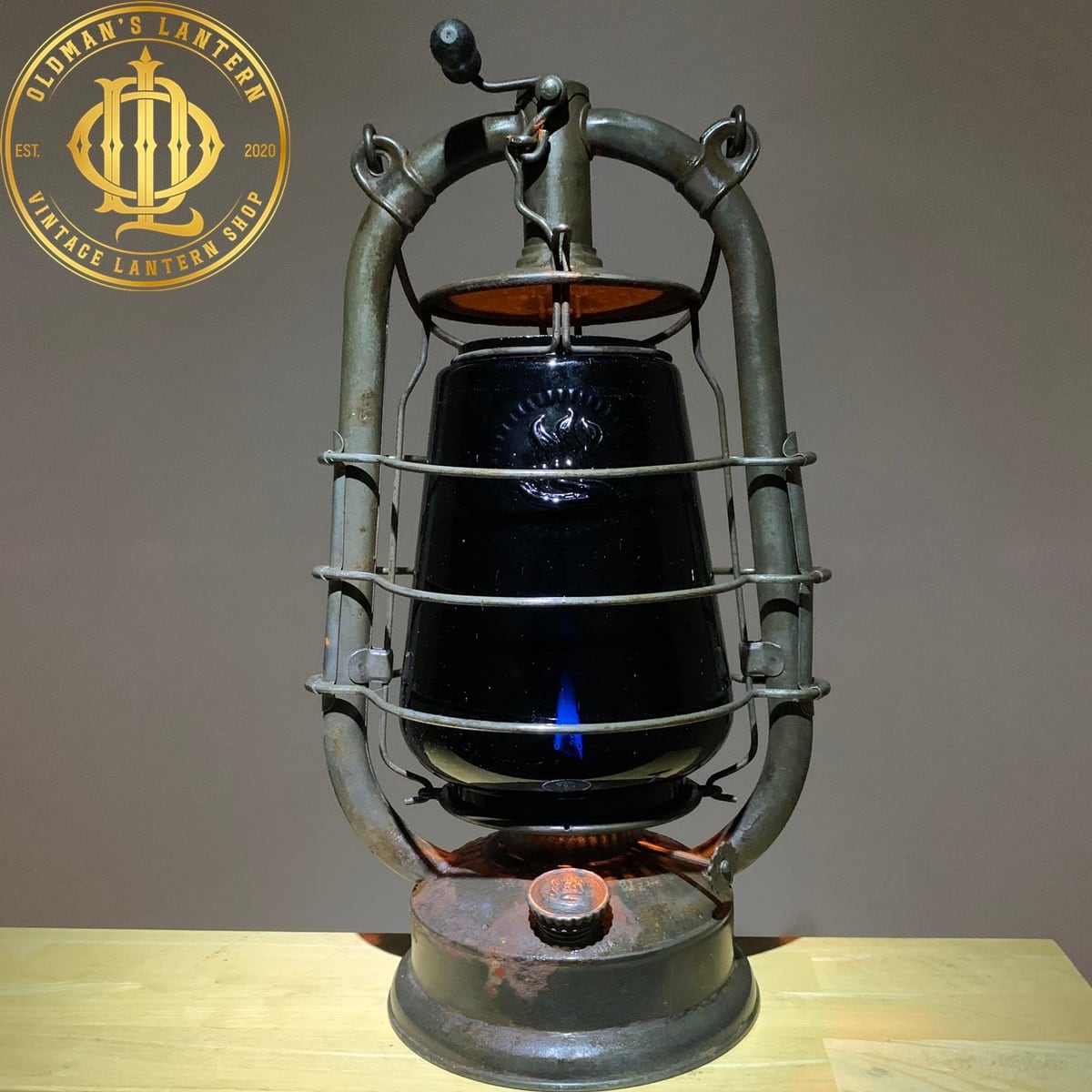 1920's】feuerhand Nr.323 純正 black blue glass | Oldman's lantern