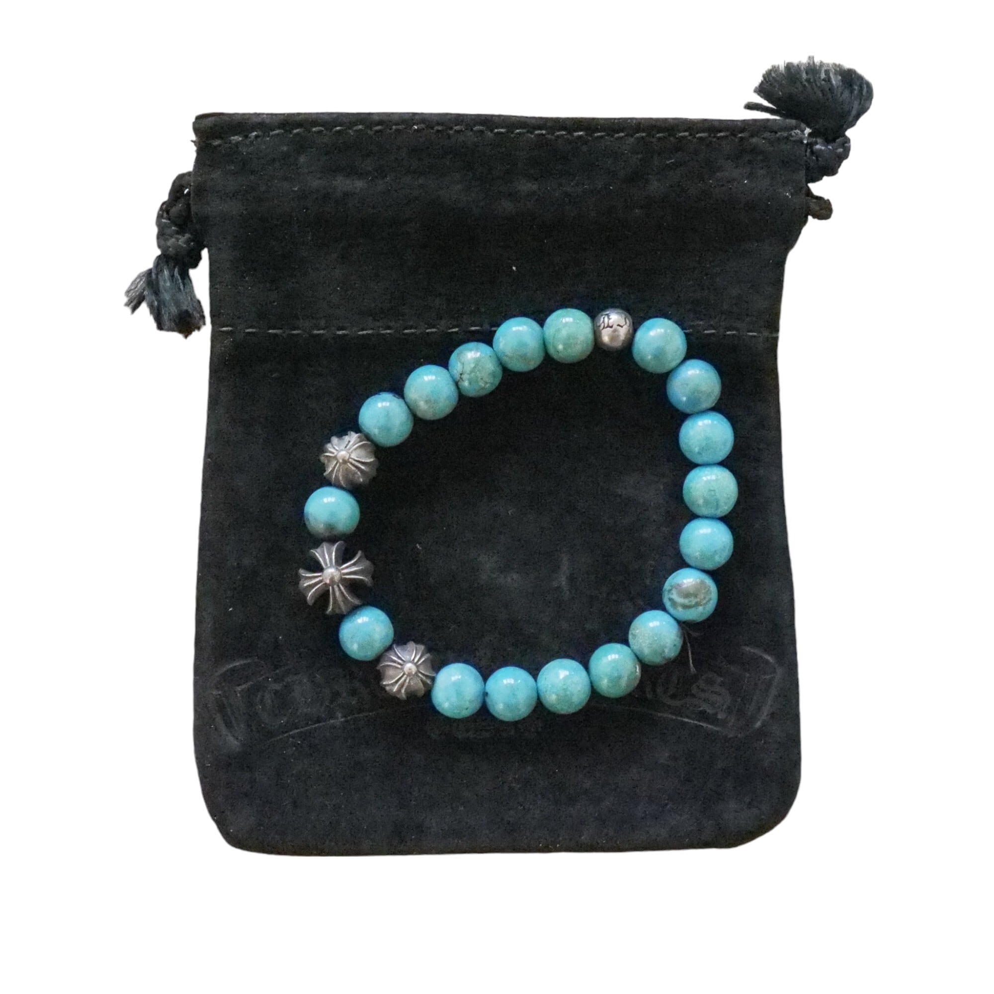 CHROME HEARTS クロムハーツ ターコイズ ビーズブレスレット 8mm 正規