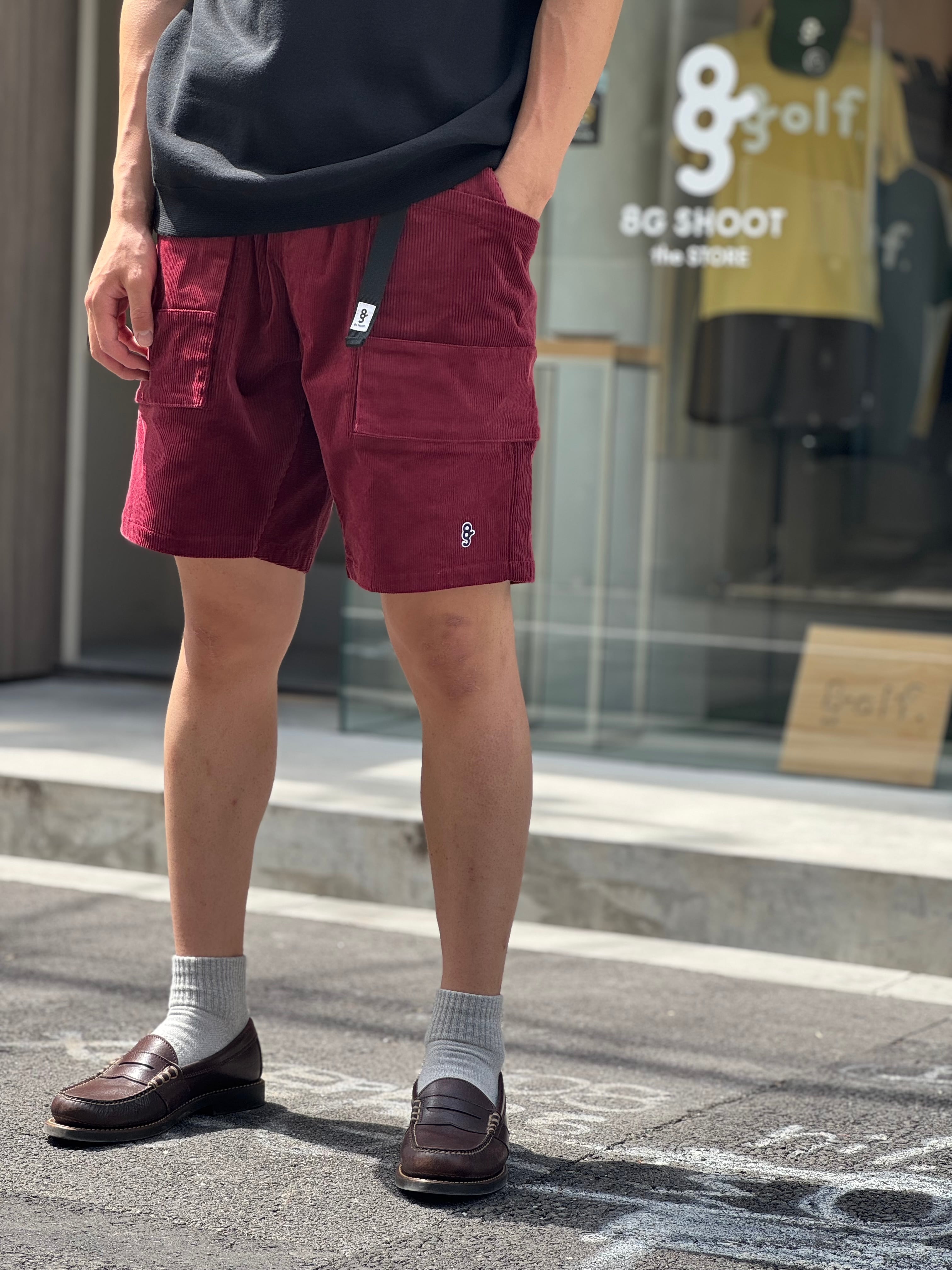 SWICTHING PATTERN CORDUROY SHORT PANTS -CHARCOAL- | 8G SHOOT WEBSTORE