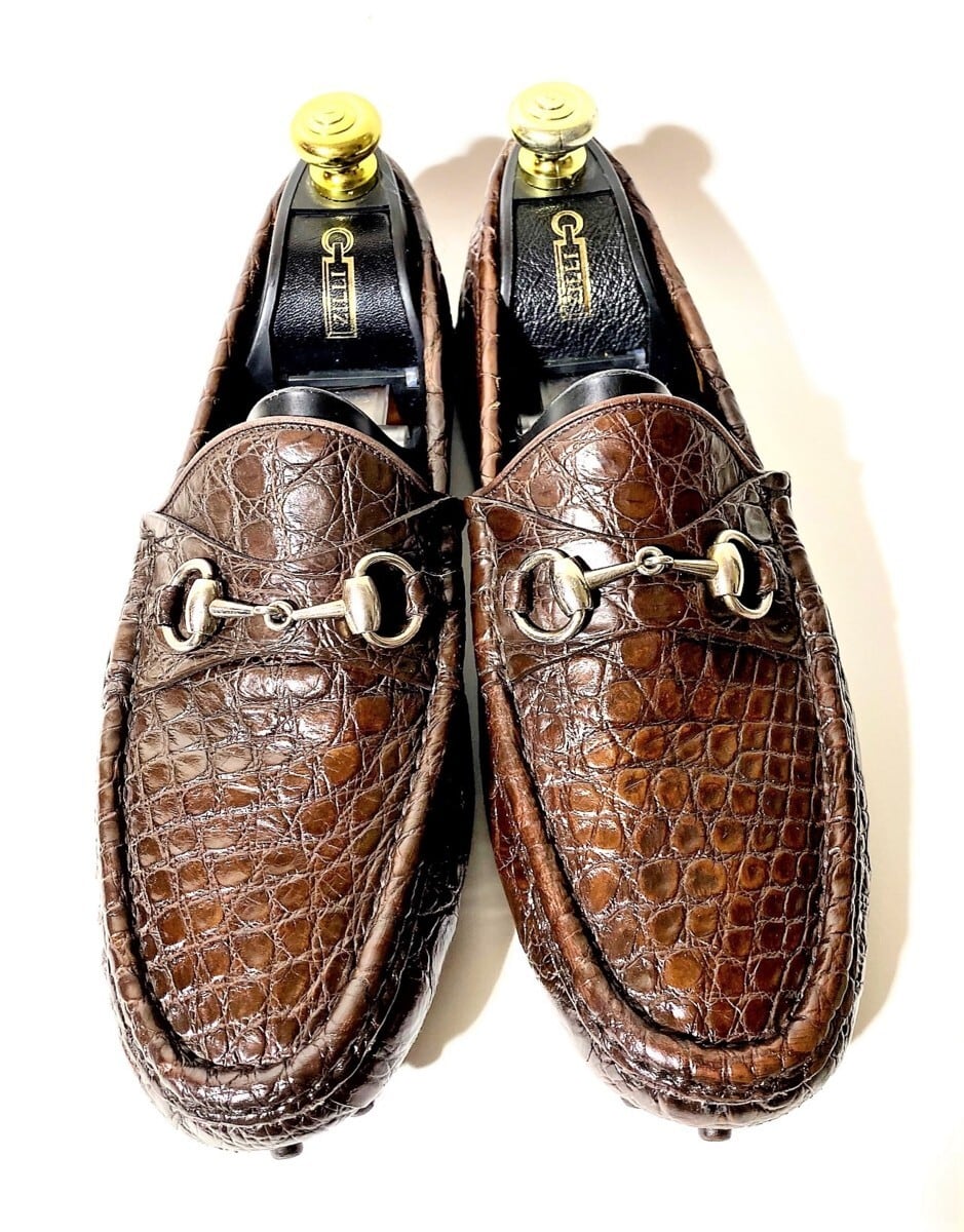☆定価45万円超・着用数回の極上品☆ グッチ GUCCI 極上クロコダイル