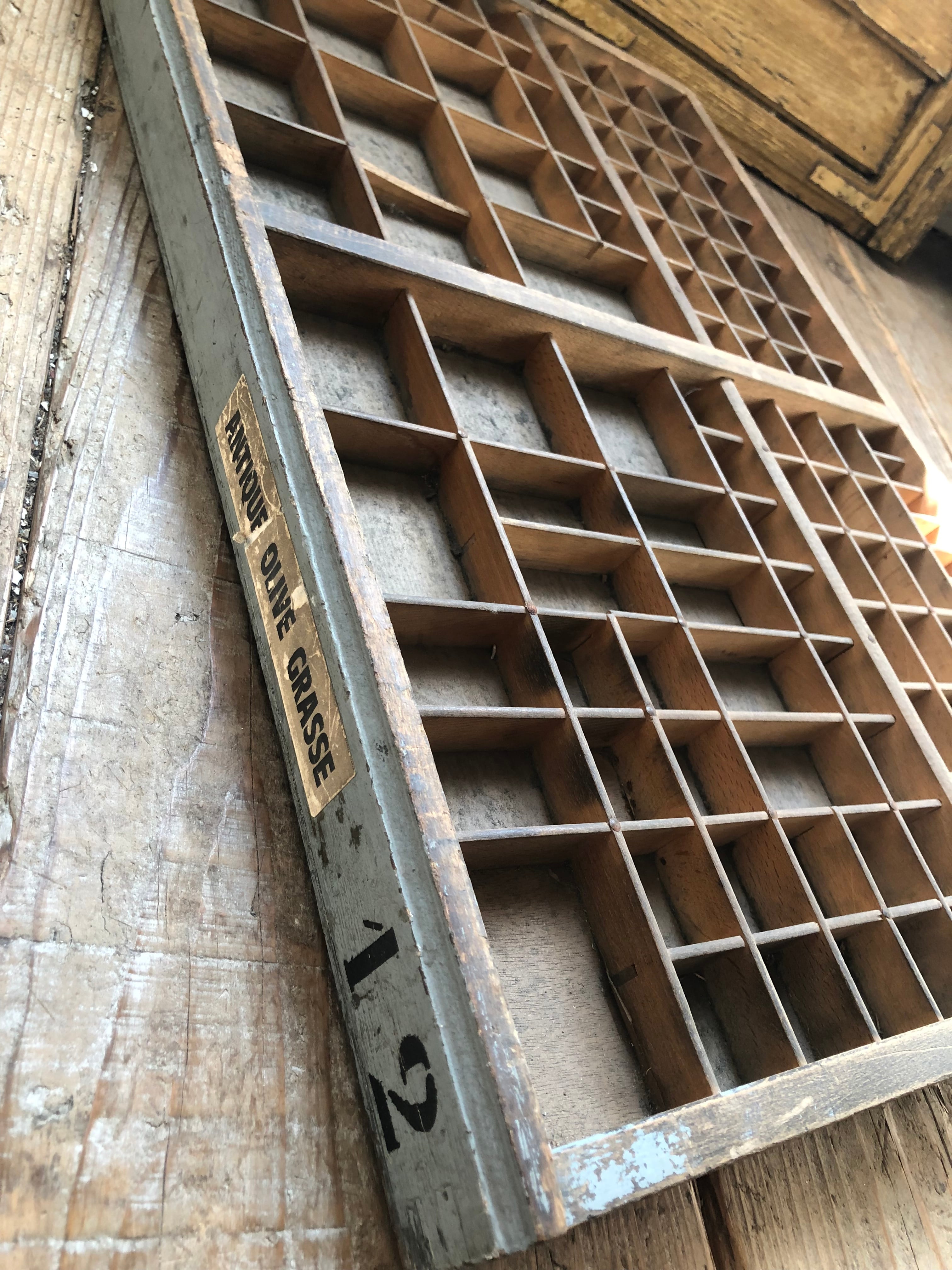 フランスアンティーク プリンタートレイ skyblue | Brocante de La