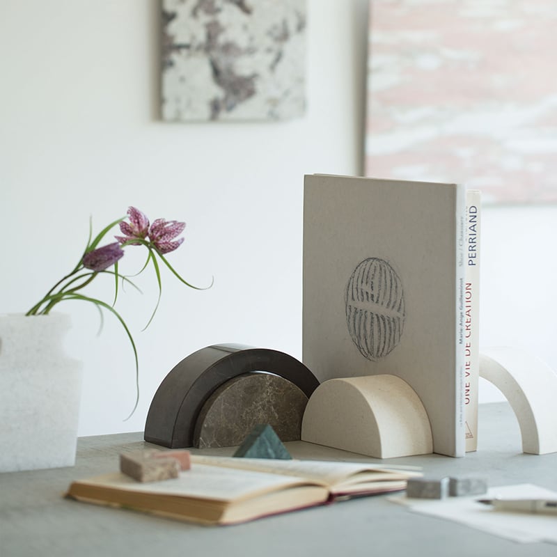 アーチ型ブックエンド ホワイト［ ISHIZO］ | REAL Style online shop