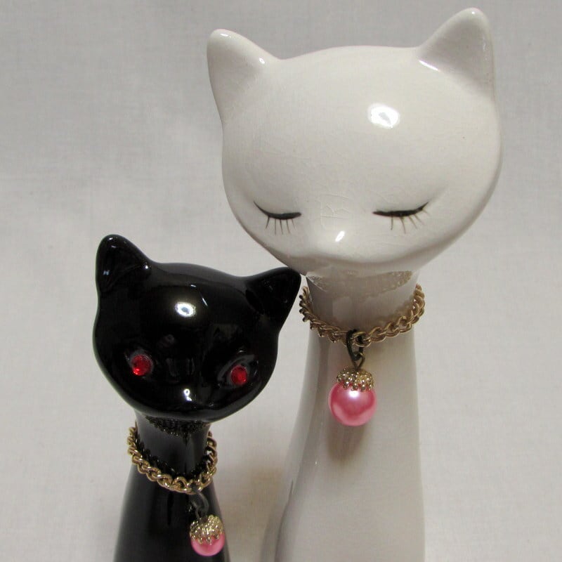 白猫と黒猫の貯金箱 東海銀行 昭和レトロ | 昭和レトロ ヴィンテージ