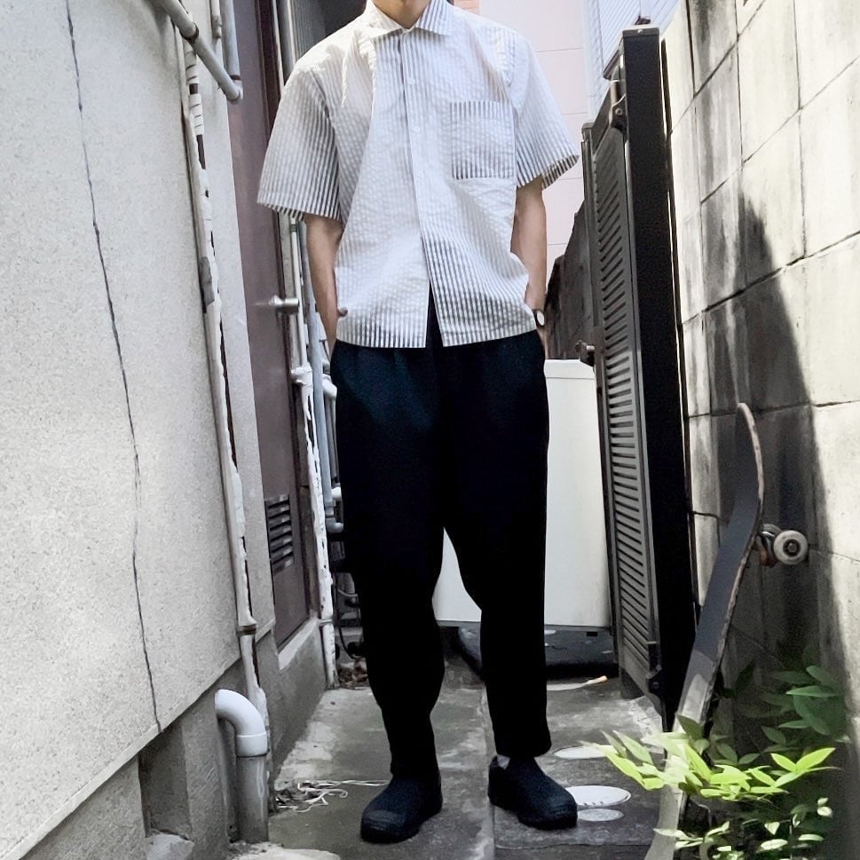 comme des garçons homme stripe open collar shirt 田中オム
