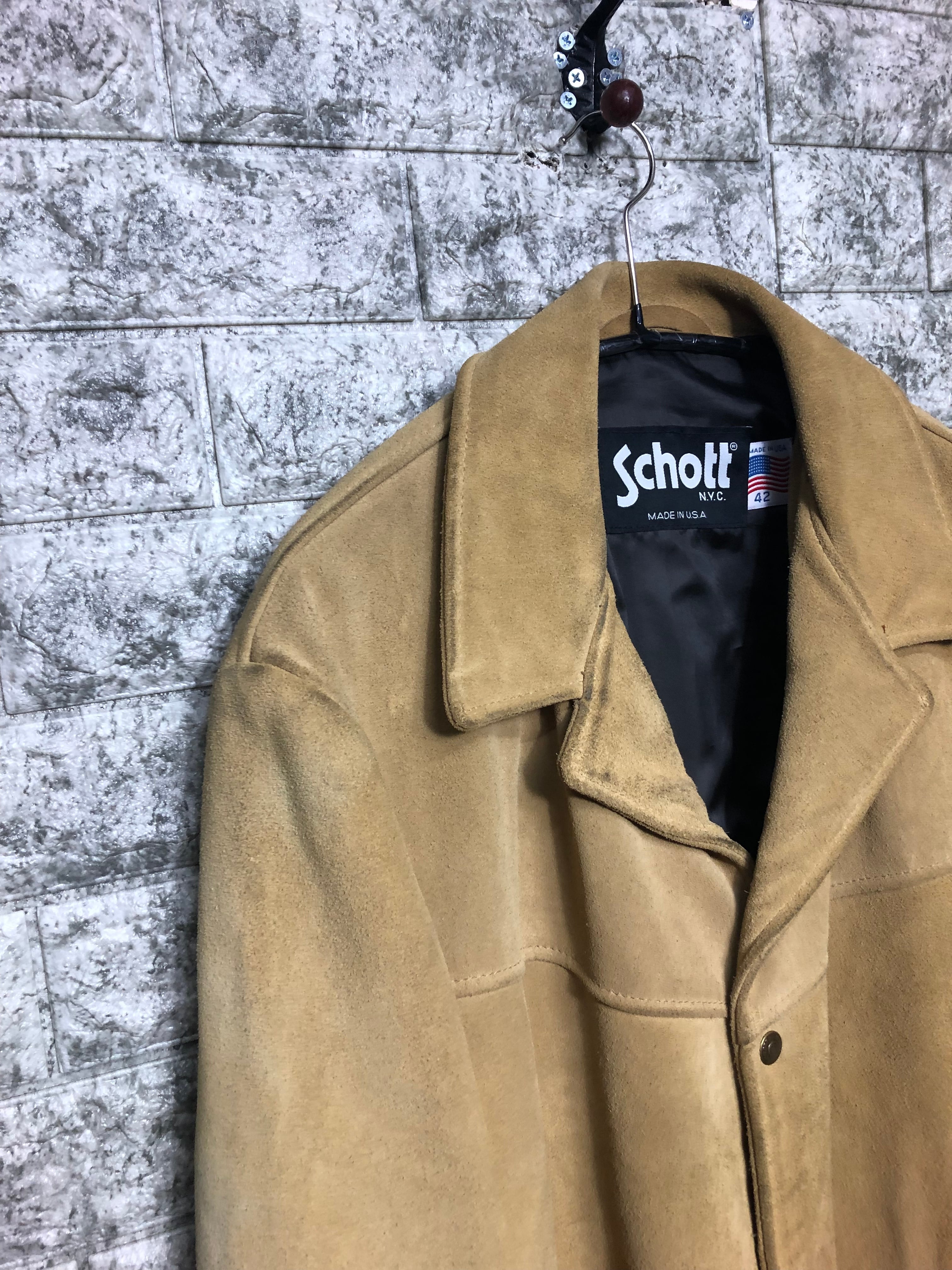 90s USA製 SCHOTT ショット RANCHER ランチャー 398 スウェード レザー