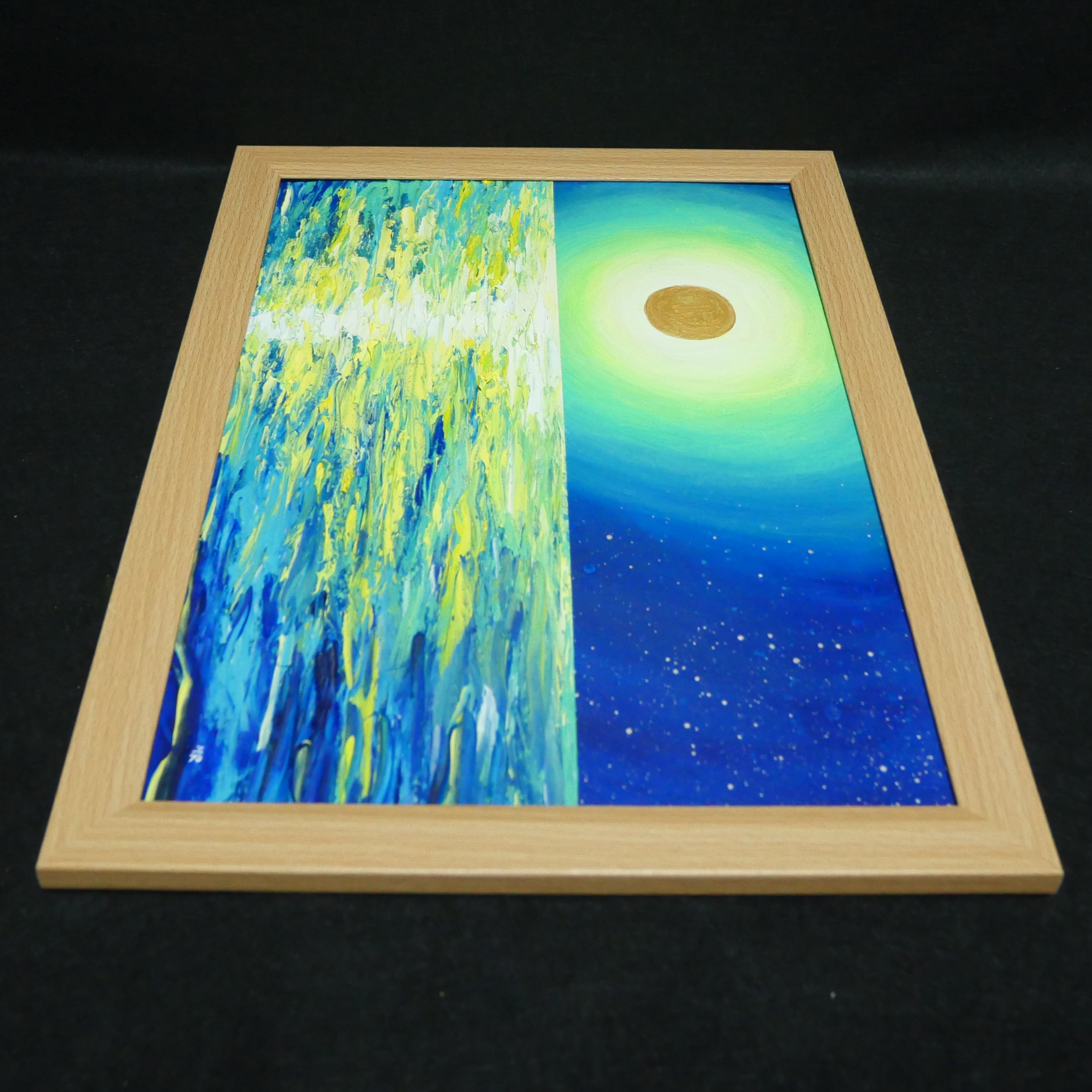 油絵 油彩 油彩画 絵 絵画 【満月の夜に月の光】 | HIROSHI1990