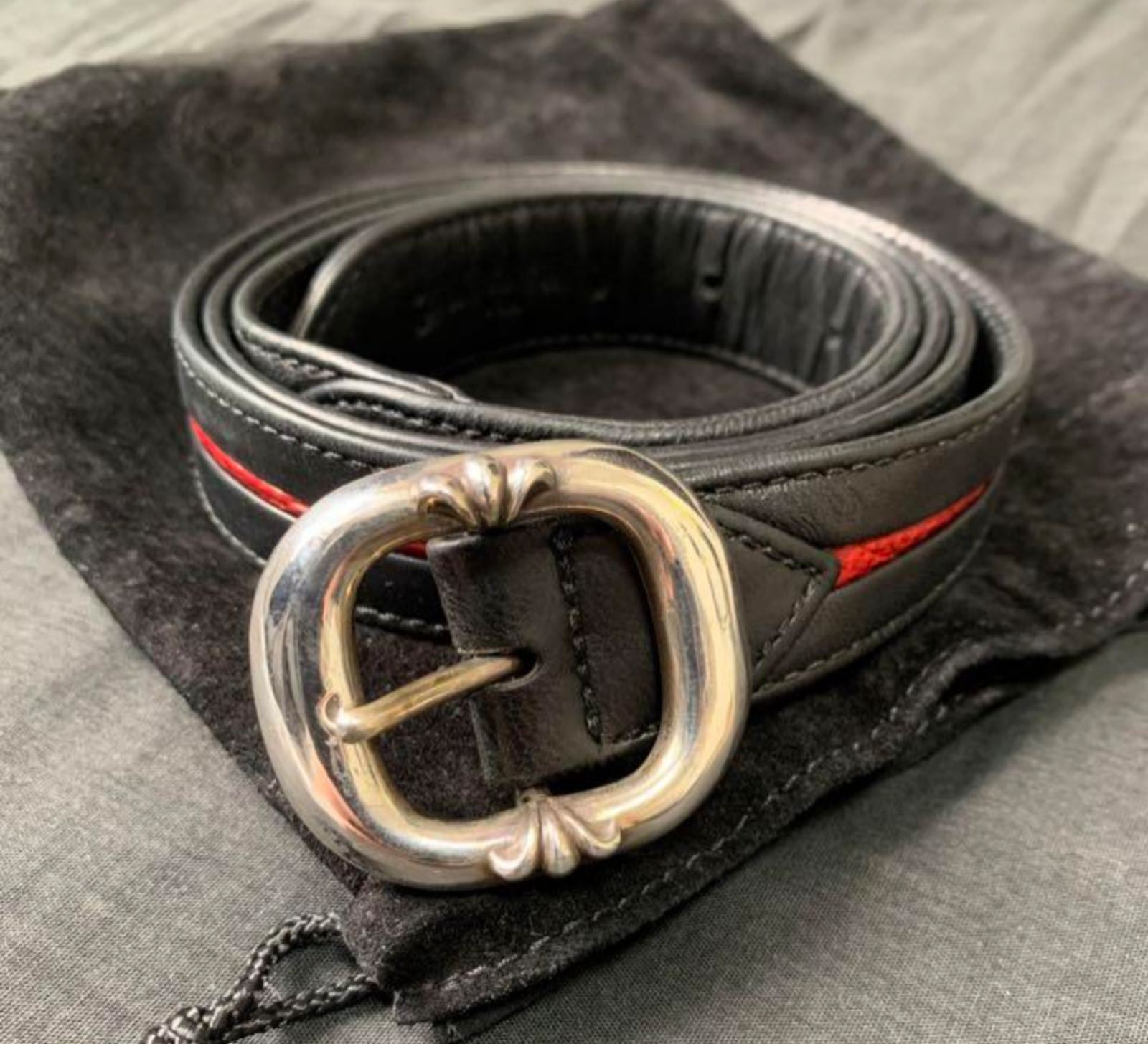 CHROME HEARTS クロムハーツ 赤ライン ガンスリンガーベルト ナロー